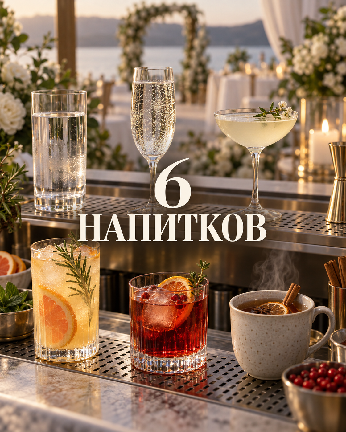Безалкогольный свадебный бар: шесть напитков, которые реально успевают подать