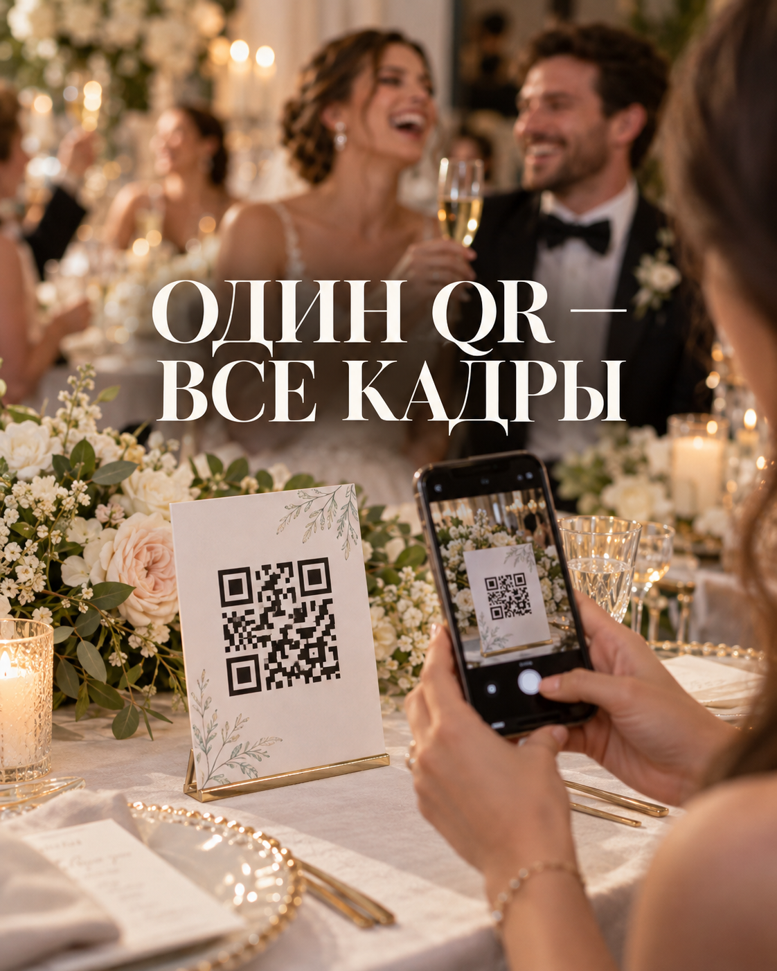 Свадебные кадры гостей без хаоса: сценарий одного QR-кода