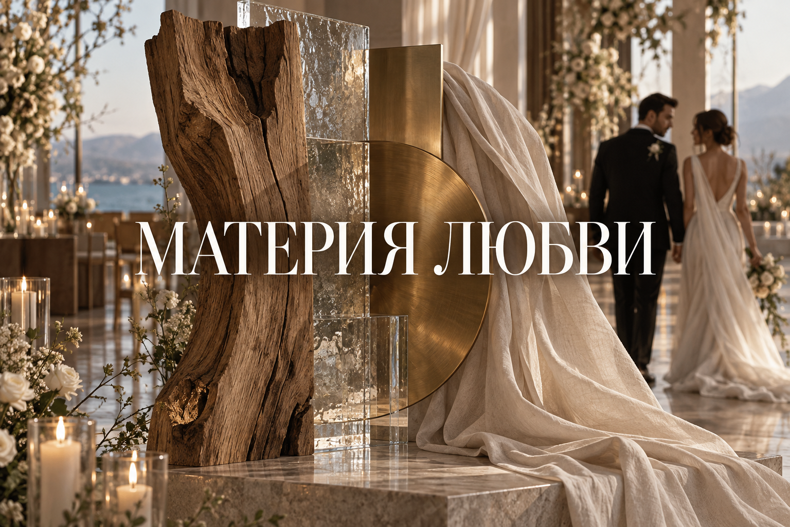 Свадьба одного материала: дерево, стекло, металл или текстиль