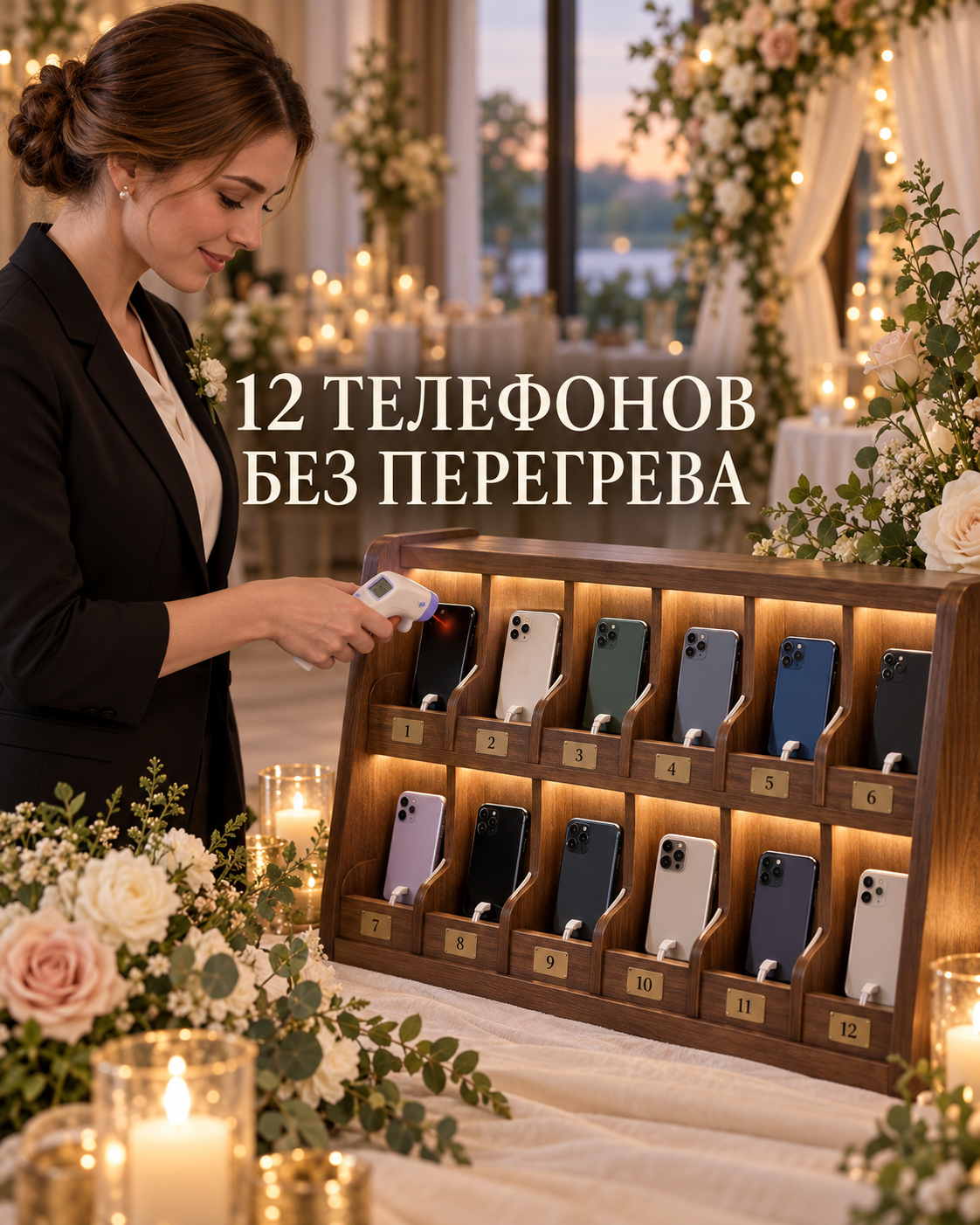 Зарядная полка для 12 телефонов: тест без перегрева и путаницы