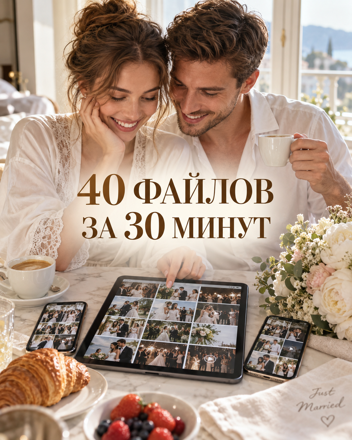 Утро после свадьбы: 40 гостевых файлов за 30 минут